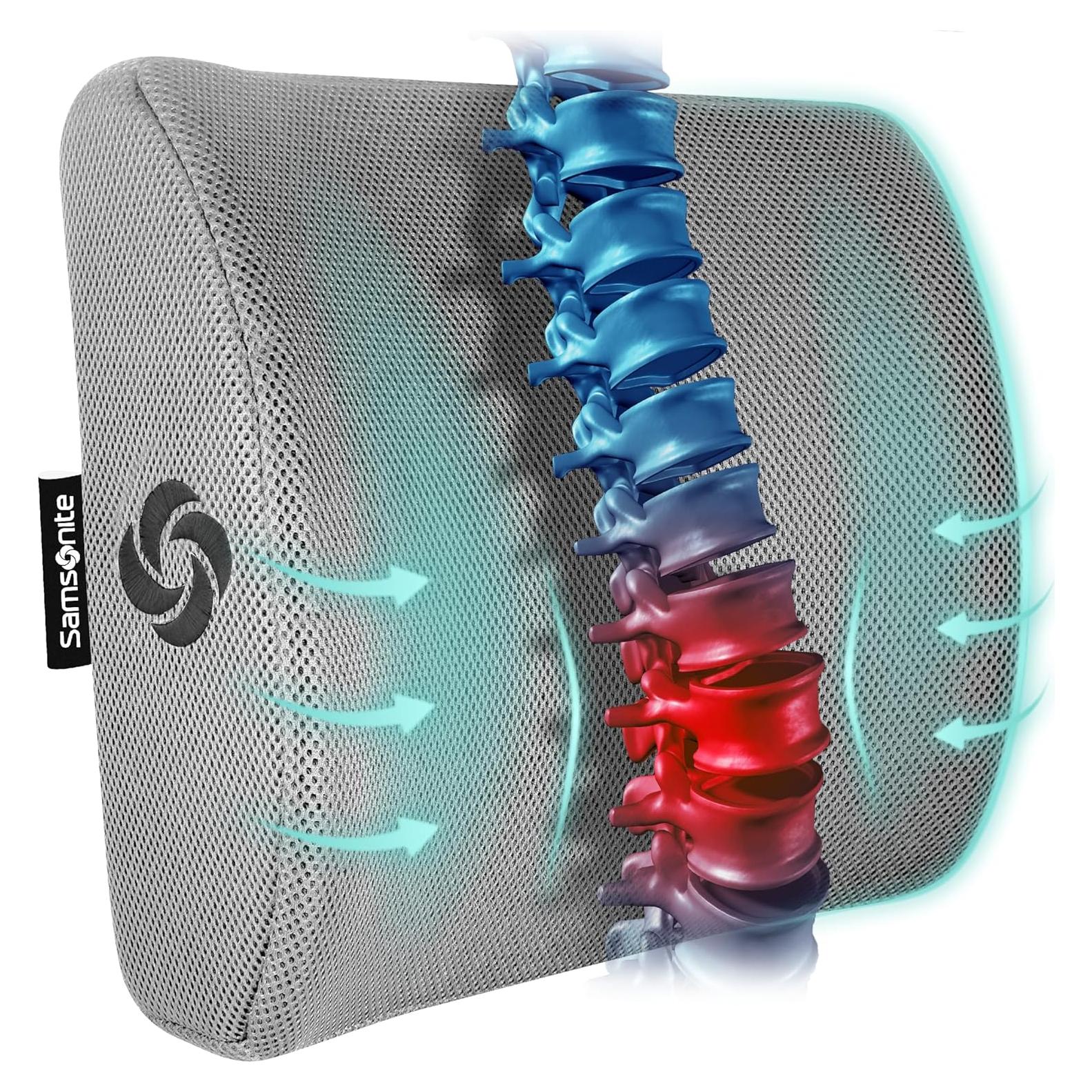 Almohada Lumbar Samsonite SA5244 Espuma de Memoria Gris