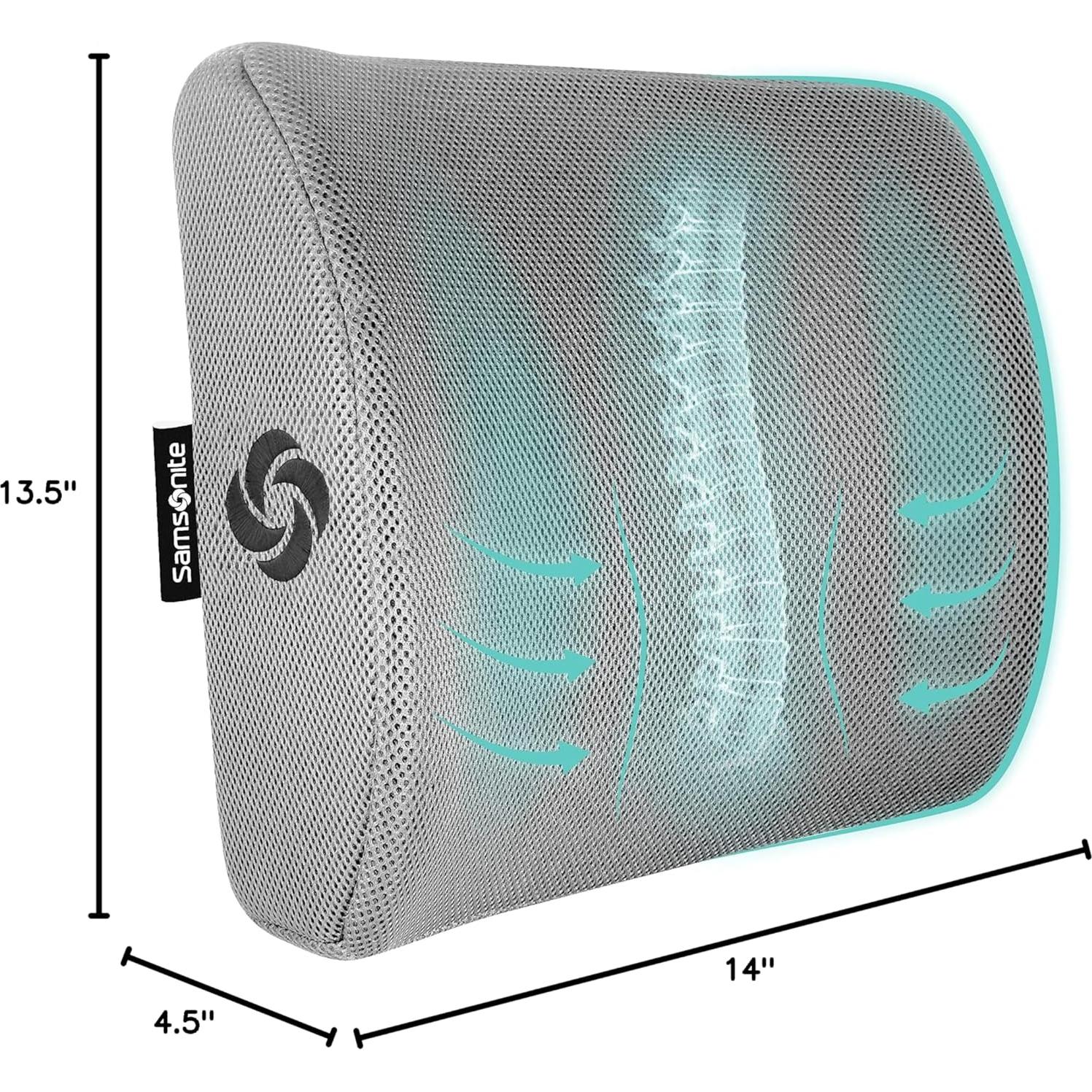 Almohada Lumbar Samsonite SA5244 Espuma de Memoria Gris