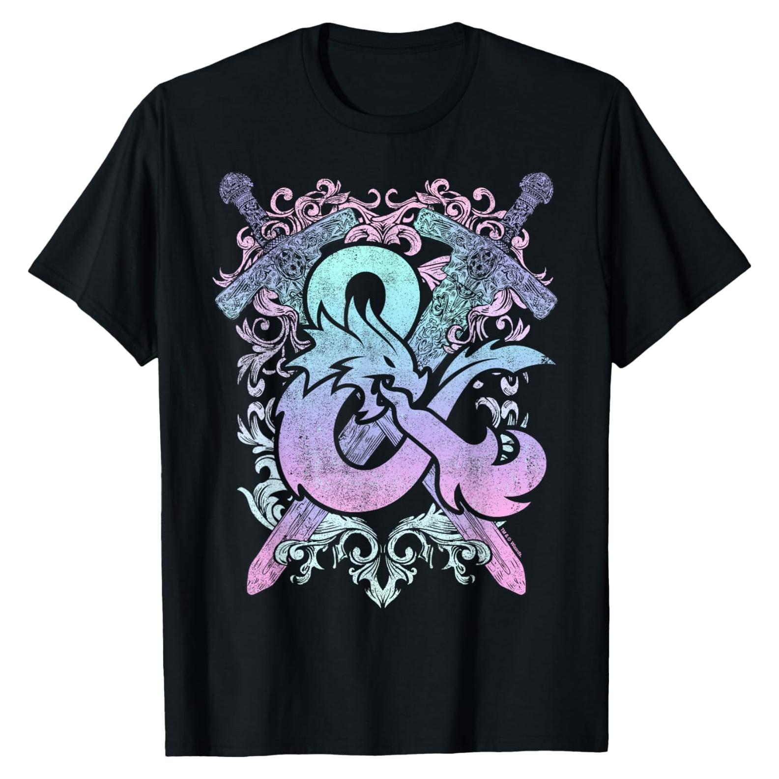 Camiseta Dungeons & Dragons Logo Pastel Unisex Negro