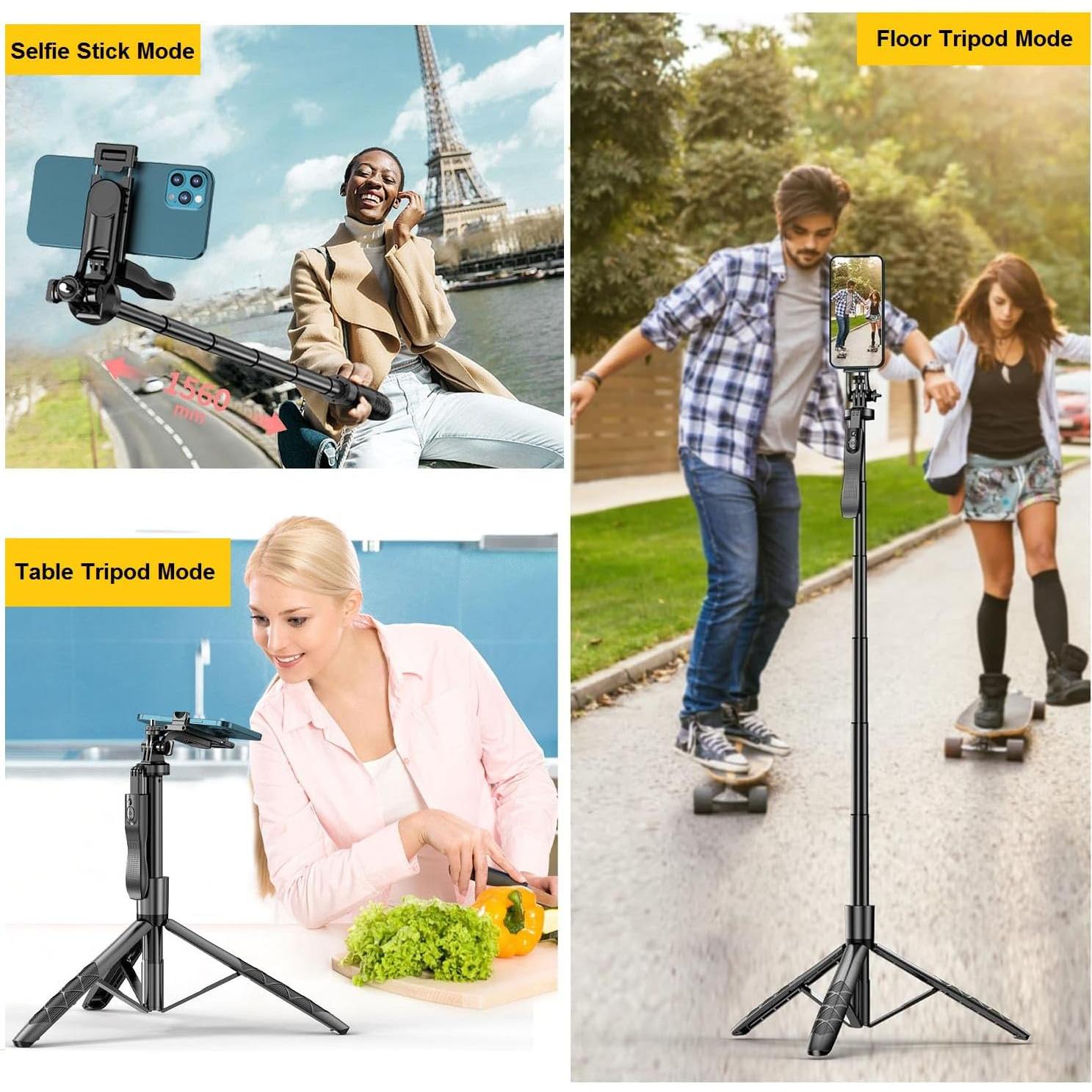 Palo Selfie Trípode Estabilizador WAAO L16 60" Negro