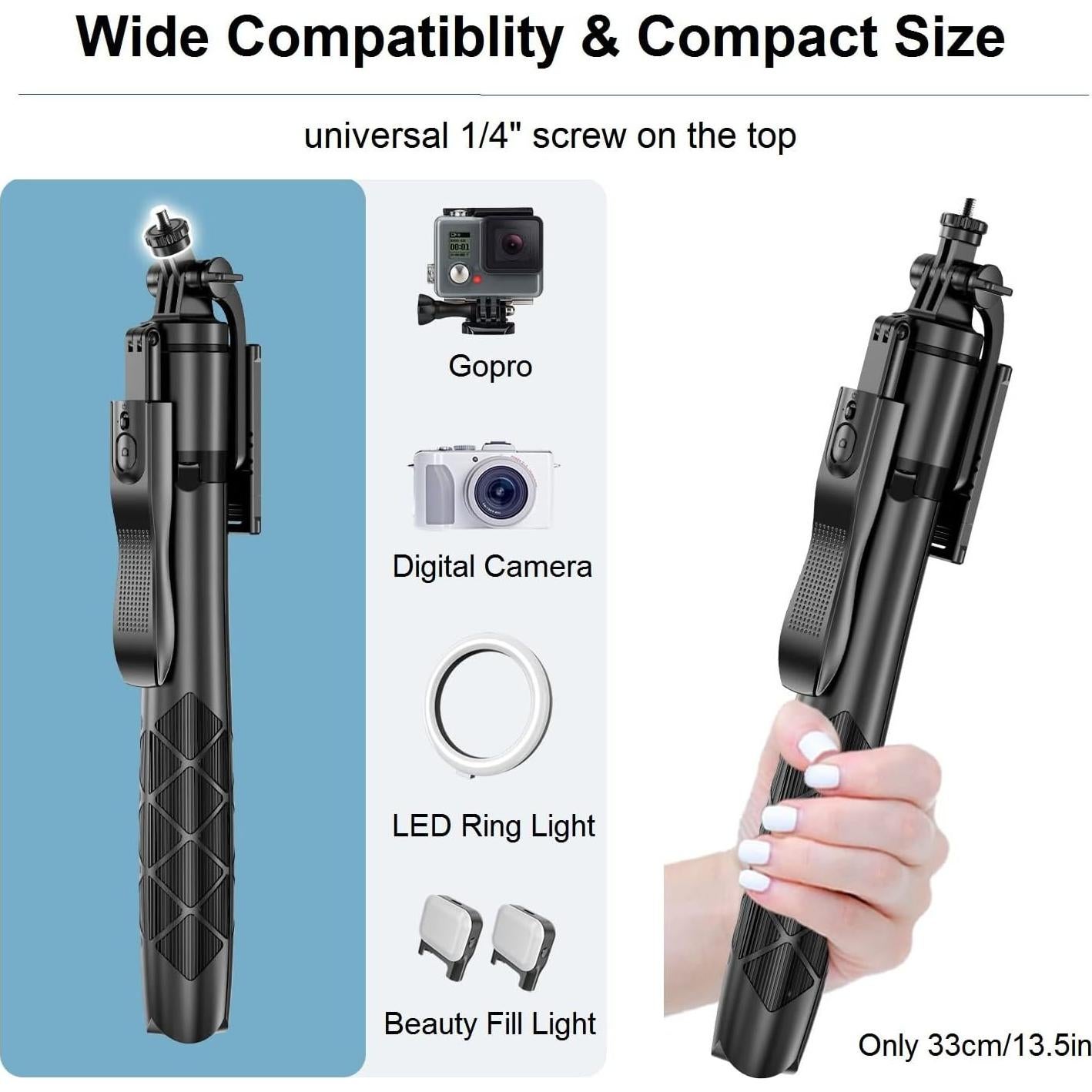 Palo Selfie Trípode Estabilizador WAAO L16 60" Negro