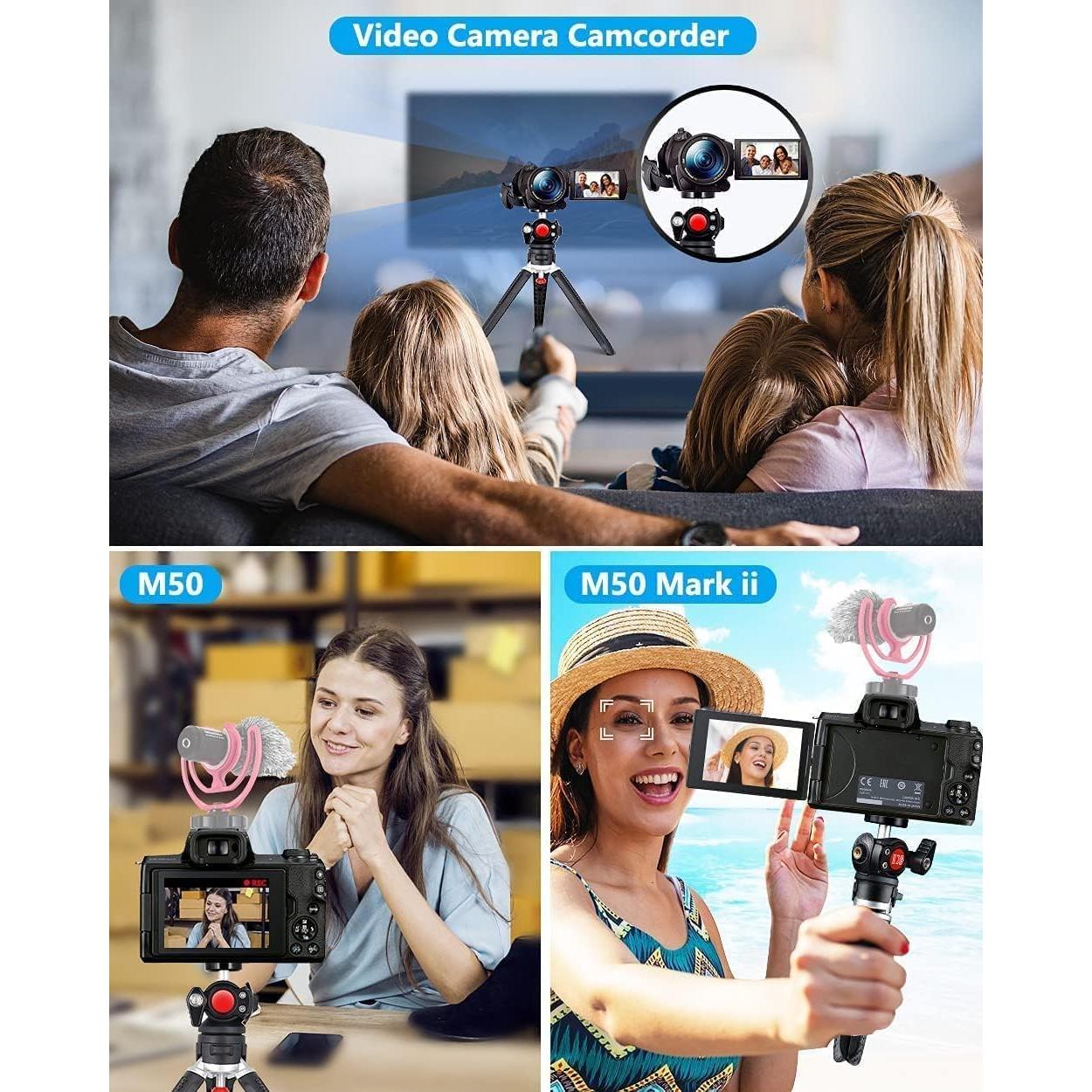 Mini Tripod - 3 in 1 Portable Phone & Camera Tripod Stand for Vlogging & Video Recording, Compatible with iPhone, GoPro, Canon M50
