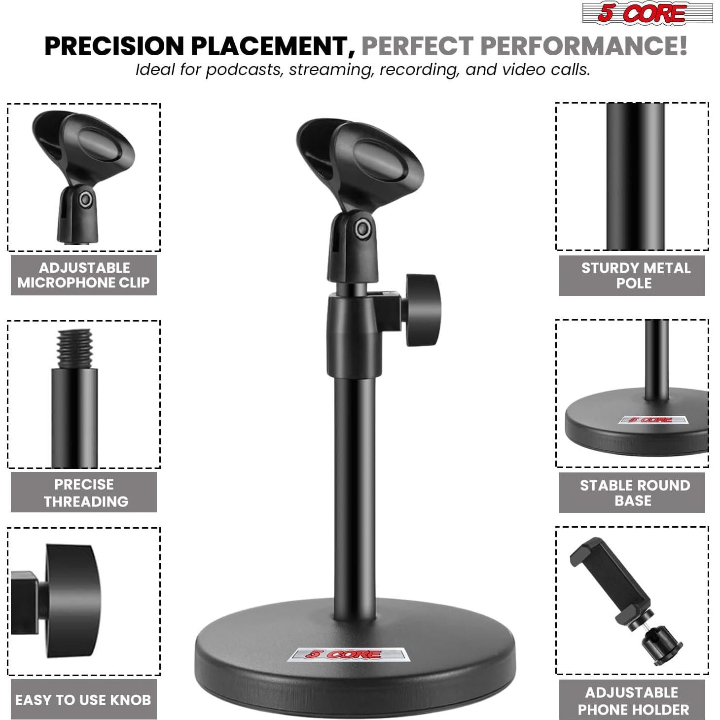 Soporte de Micrófono 5 Core Ajustable para Escritorio MS RBS BOOM