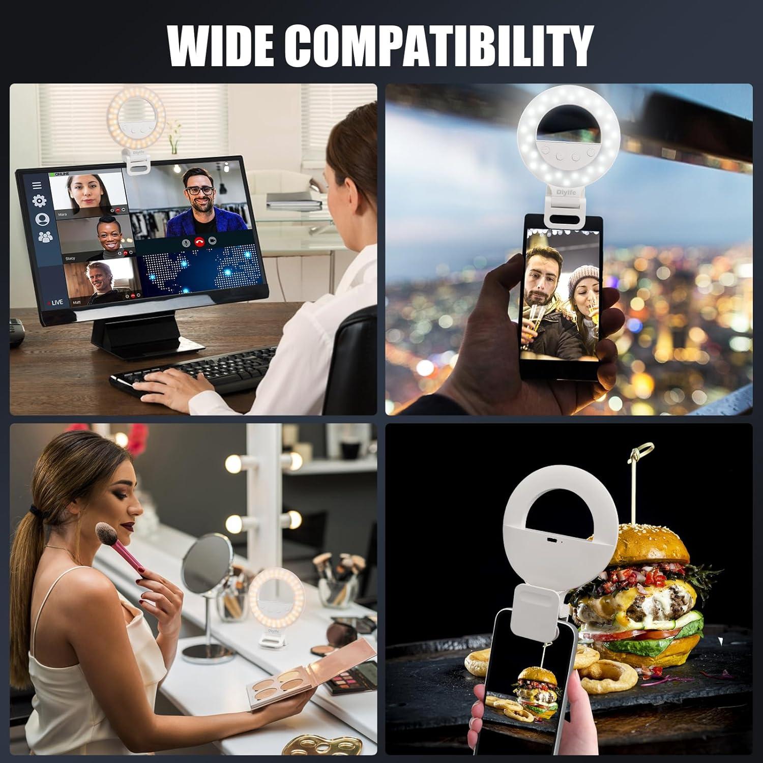 Luz de Anillo para Selfie Diyife 1000mAh 60 LED 10 Niveles