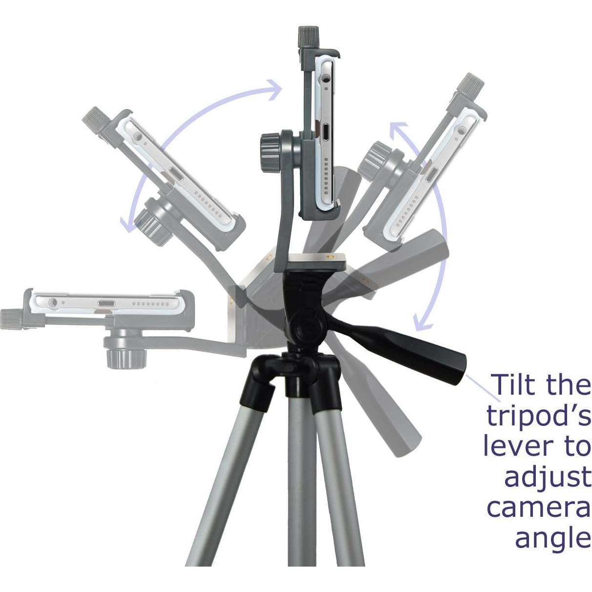 Trípode Acuvar 127 cm para Smartphone y Cámara con Montura Rotativa