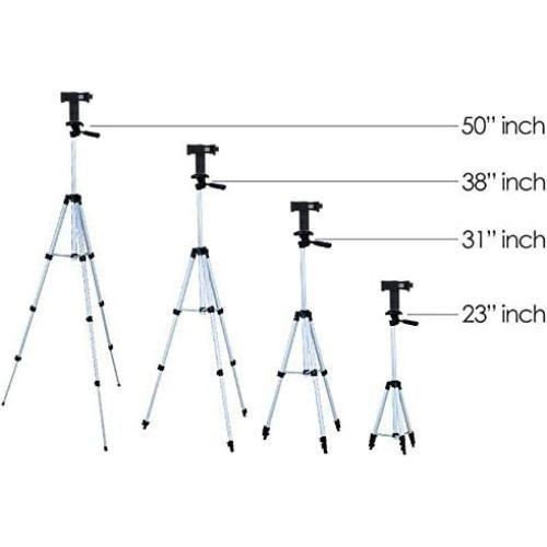 Trípode Acuvar 127 cm para Smartphone y Cámara con Montura Rotativa