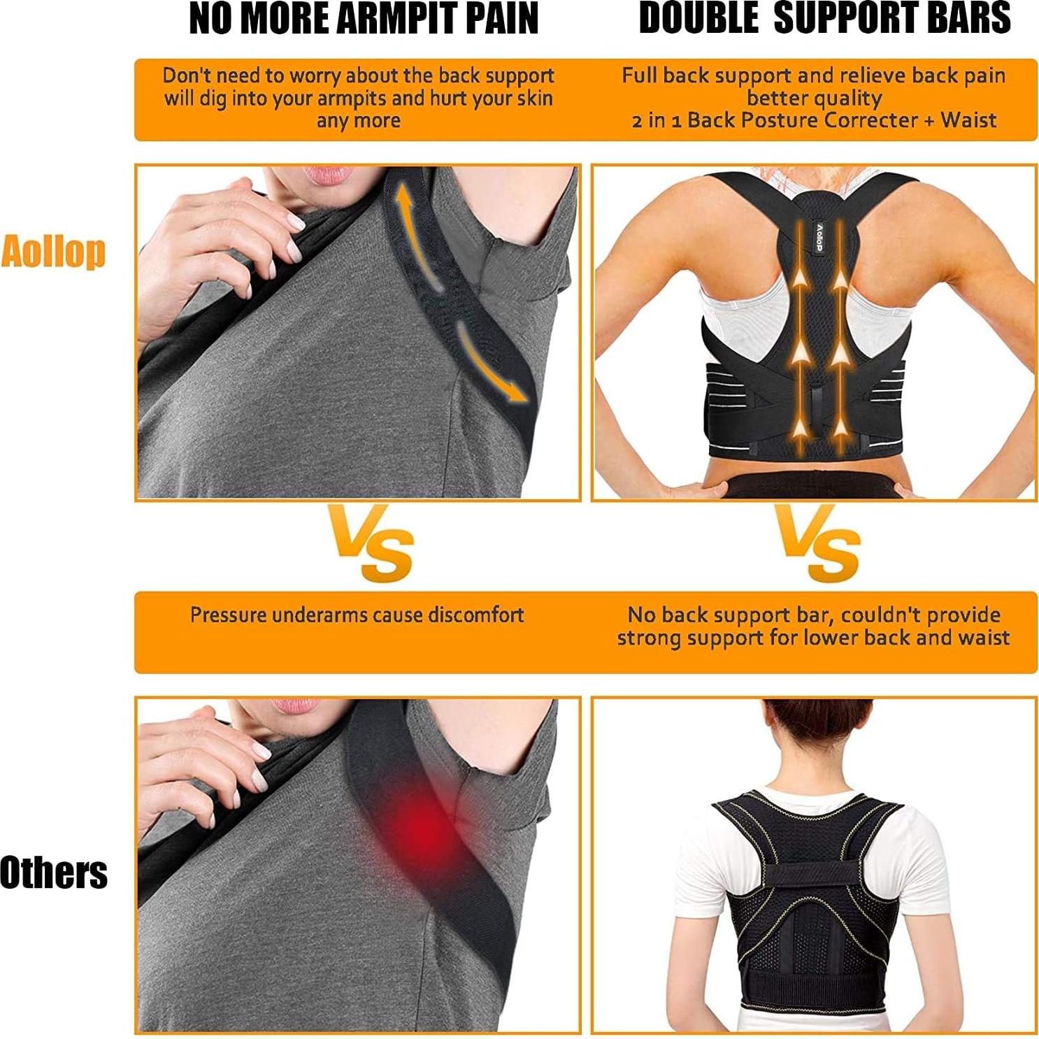 Corrector de Postura Aollop Faja Ajustable para Espalda L