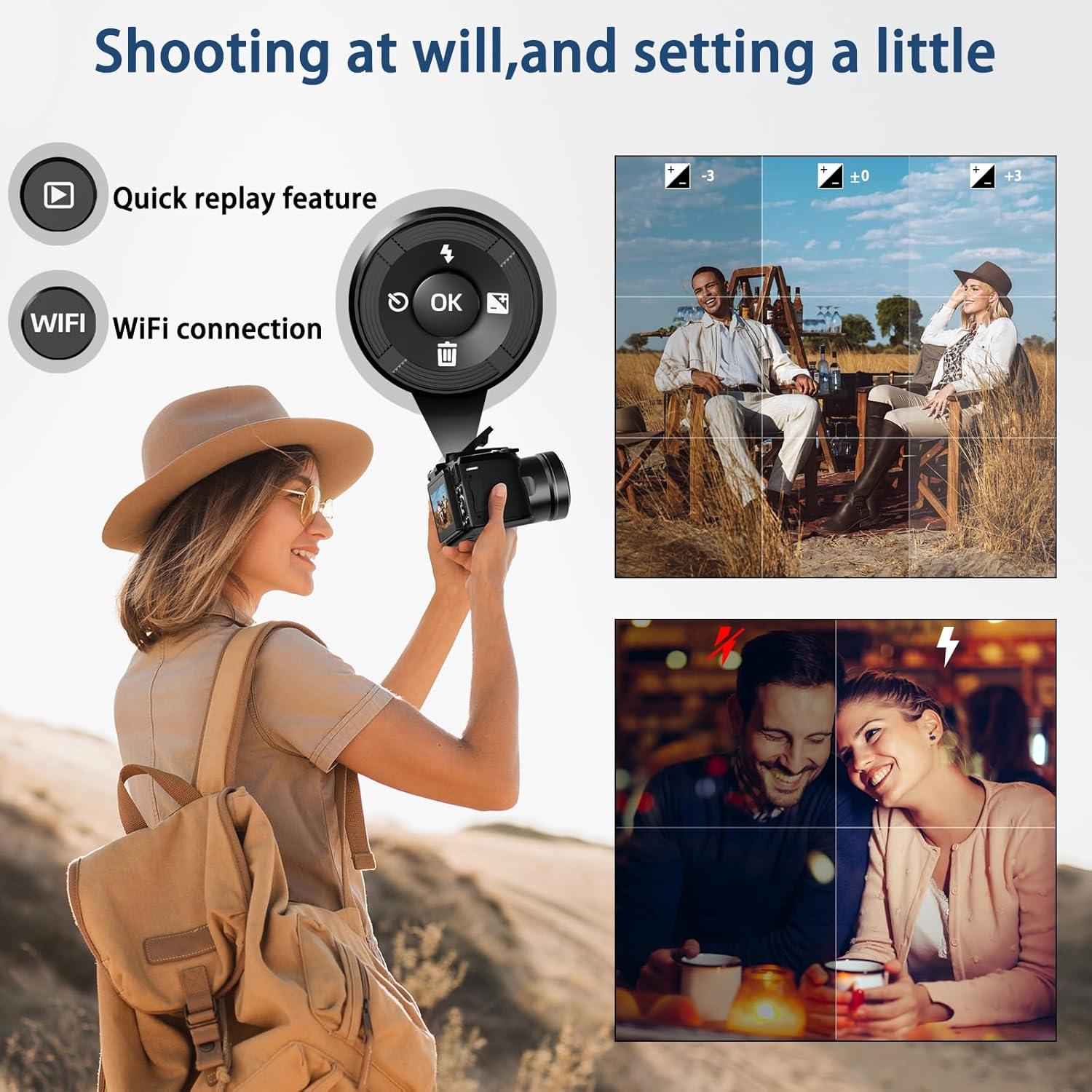 Cámara Digital Monitech S205 64MP 5K con Zoom 16X y WiFi