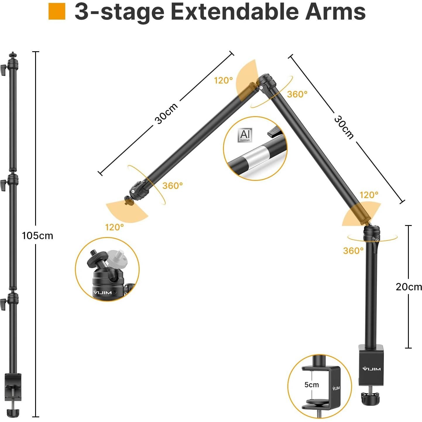 Soporte de Cámara Flexible VIJIM LS08 para Escritorio 0.94kg
