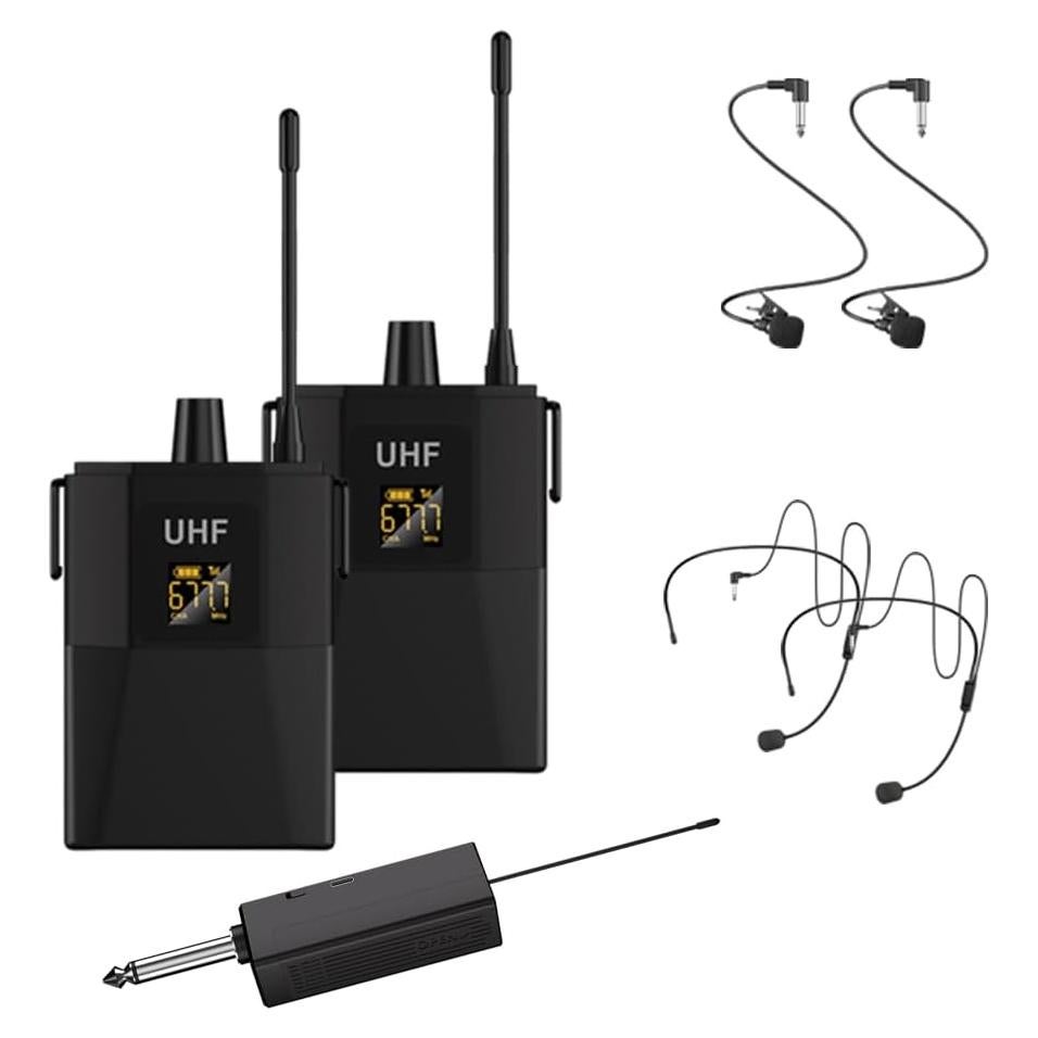 Sistema de micrófonos lavalier inalámbricos Nuoxiange MT02-2