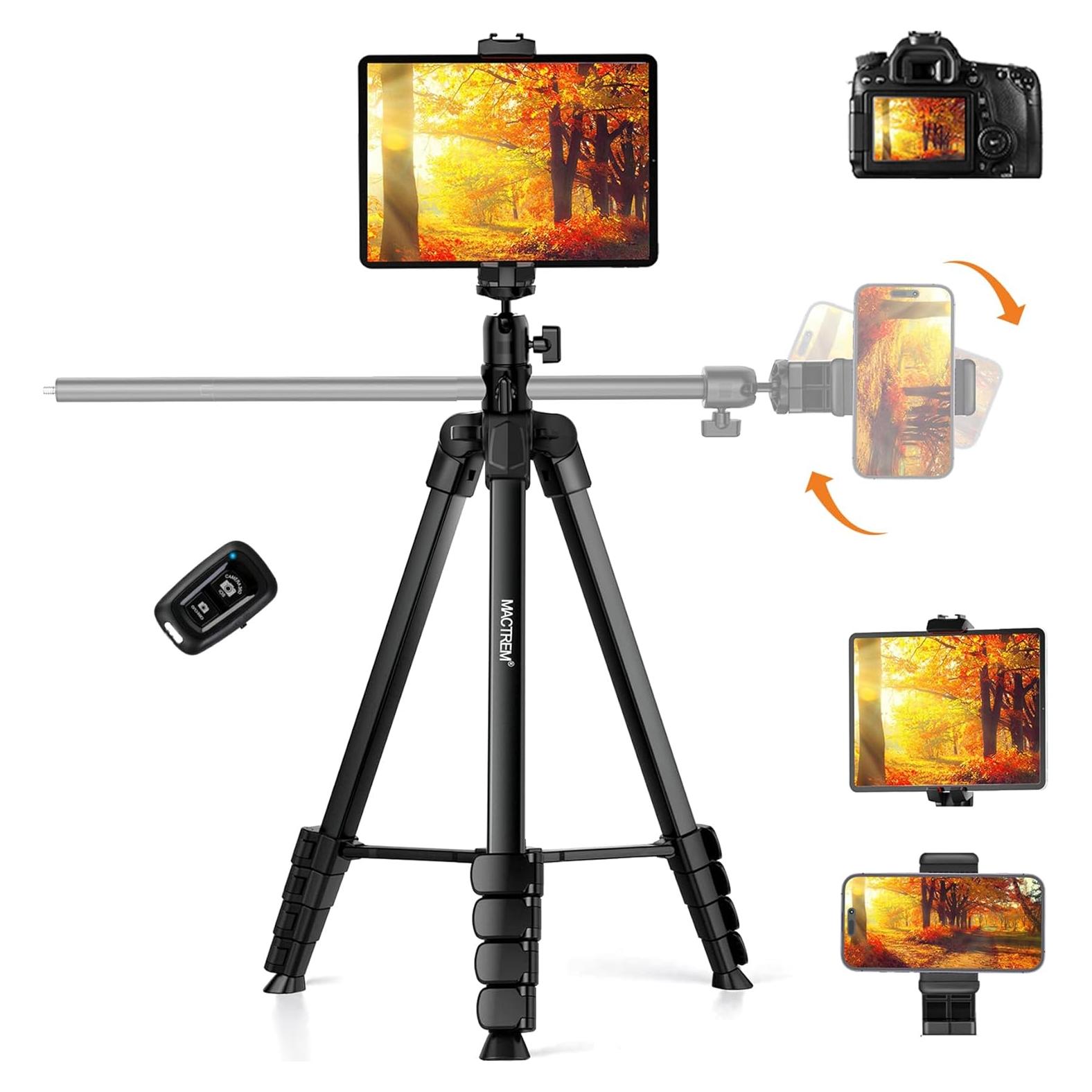 Trípode MACTREM 70" para Teléfono y Cámara con Control Remoto