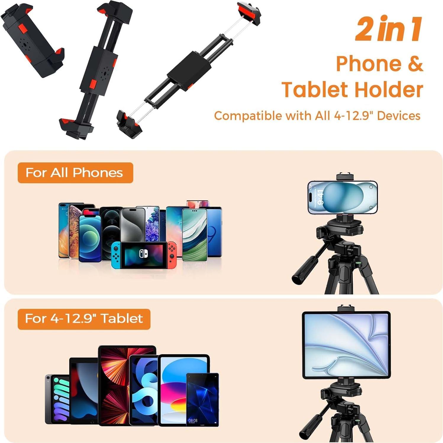 Trípode MACTREM 70" para Teléfono y Cámara con Control Remoto