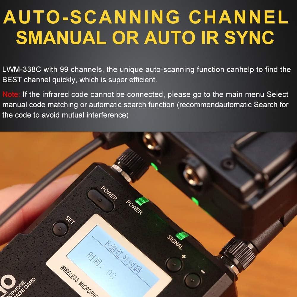 Micrófono Lavalier Inalámbrico LENSGO LWM-338C UHF 99 Canales