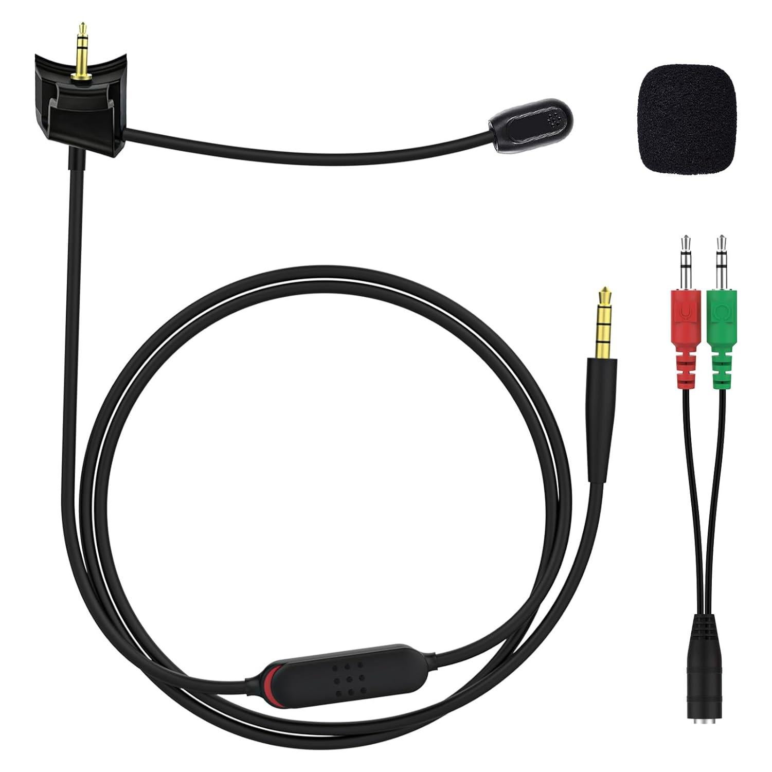 Cable de Audio con Micrófono Boom Desmontable Toeasor para Bose QC35