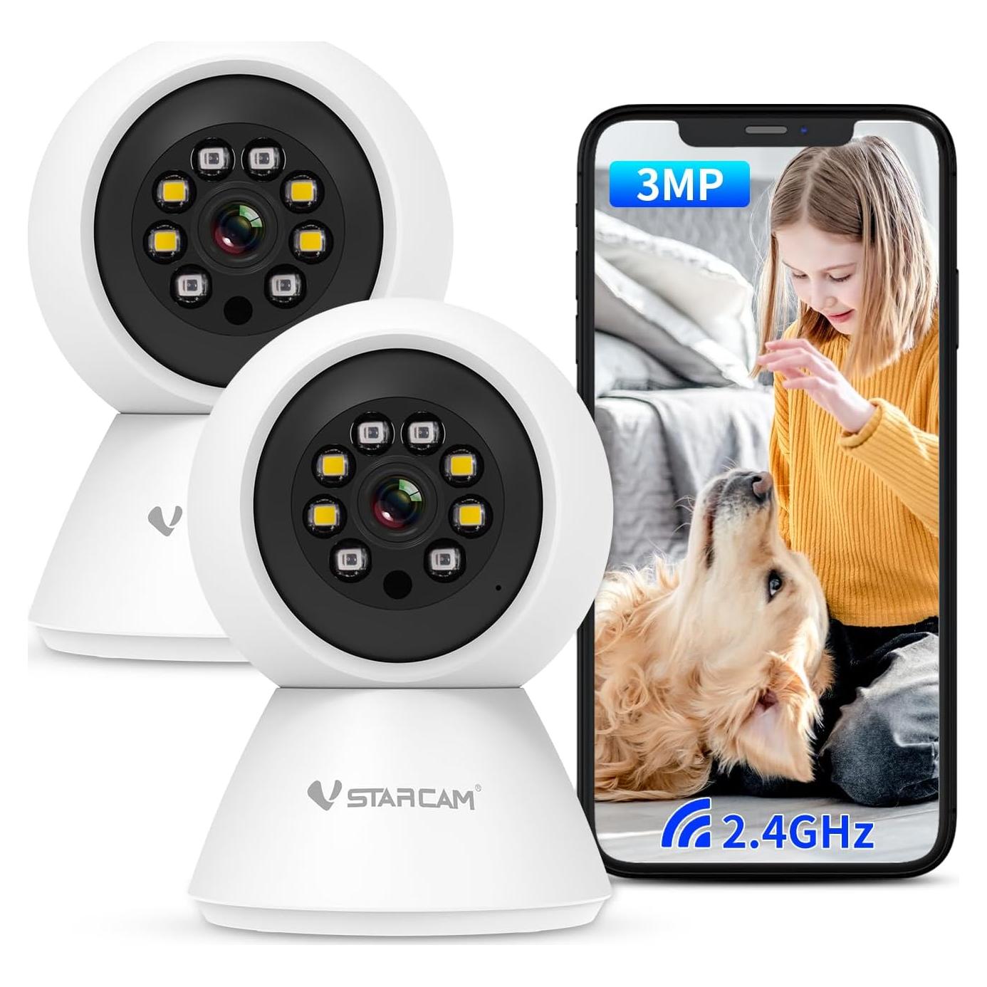 Cámara de Seguridad WiFi VSTARCAM 3MP Interior 2pk