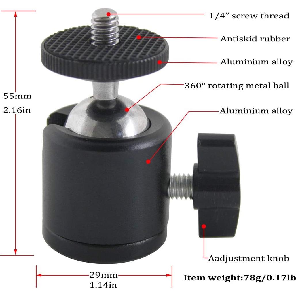 Cabezal de Bola Mini Trípode EXMAX 360° para Cámara DSLR