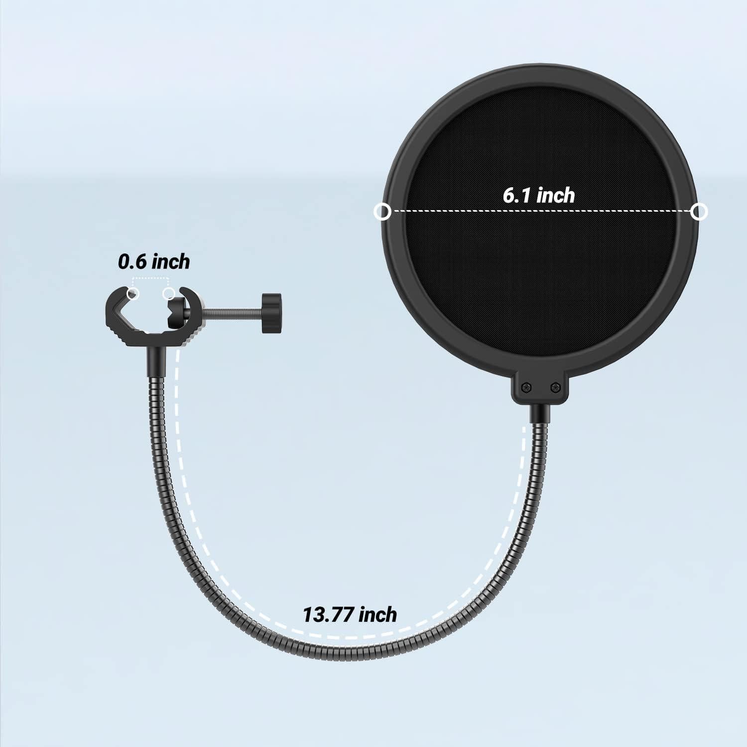 Filtro Pop FIFINE RF2021002 para Micrófono con Clip Flexible
