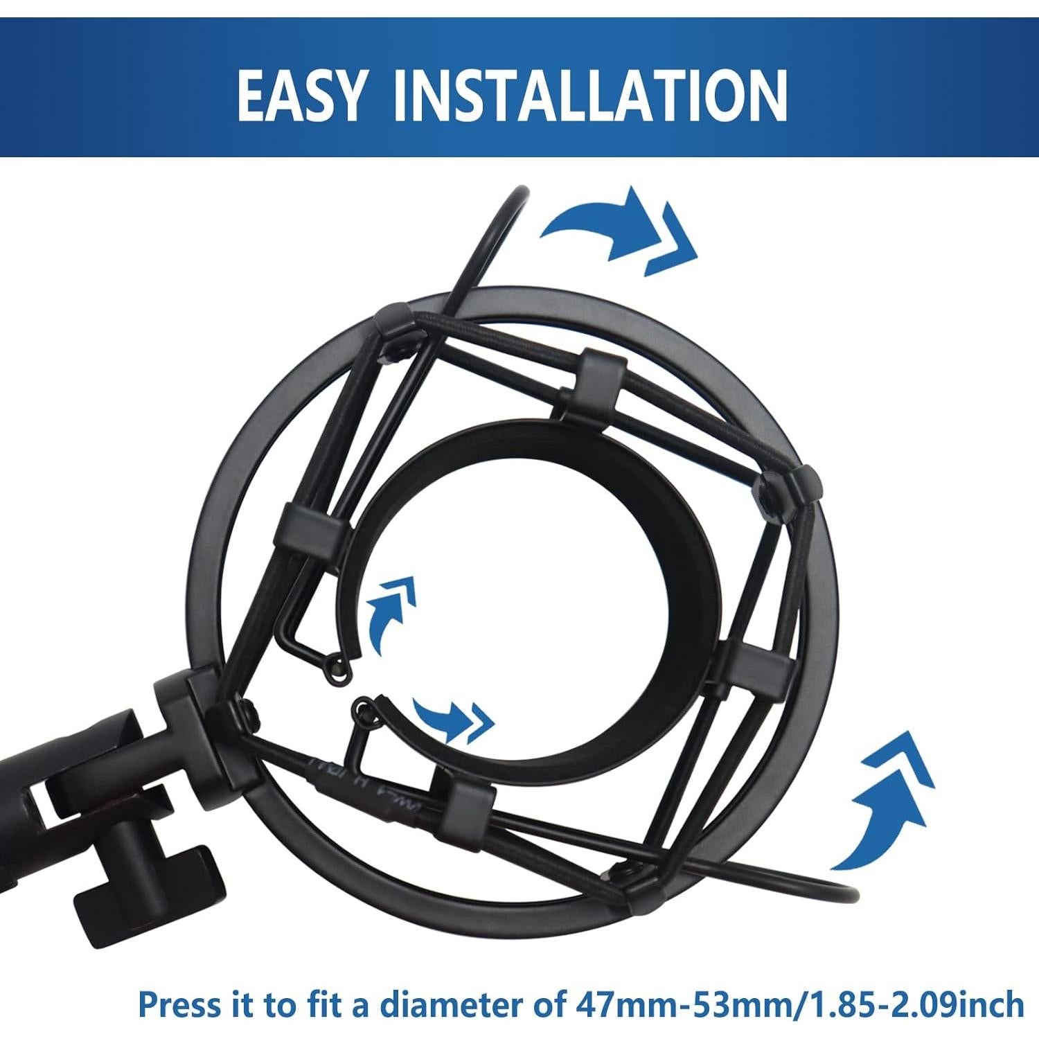 Soporte de Micrófono Antivibración SUNNTOK 47-53mm Ajustable