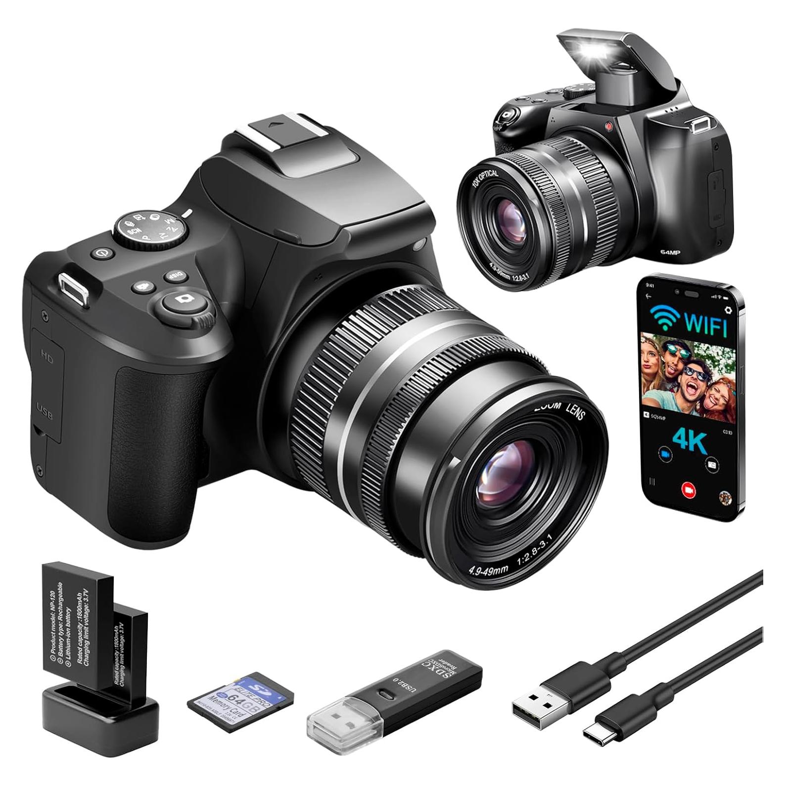 Cámara Digital 4K OIEXI con Zoom Óptico 10X y WiFi