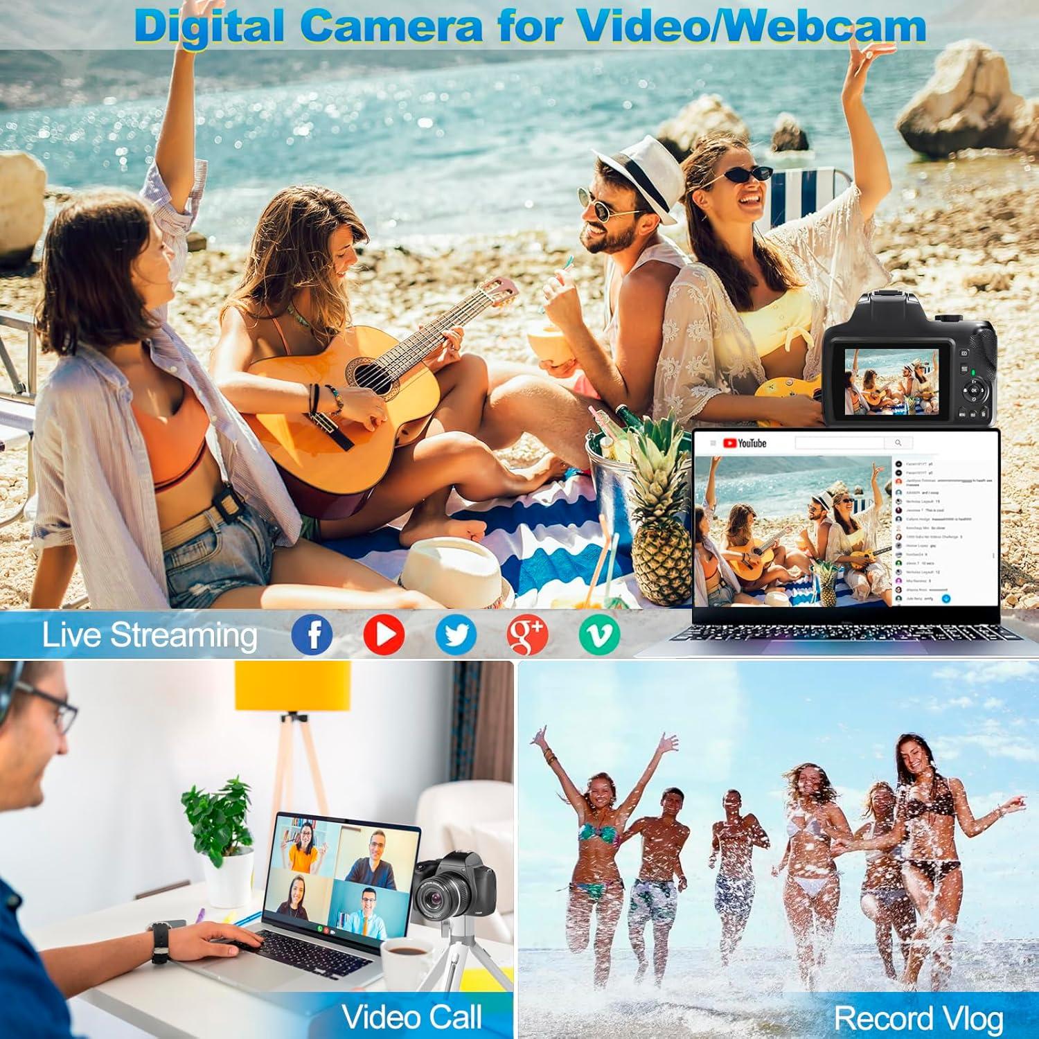 Cámara Digital 4K OIEXI con Zoom Óptico 10X y WiFi