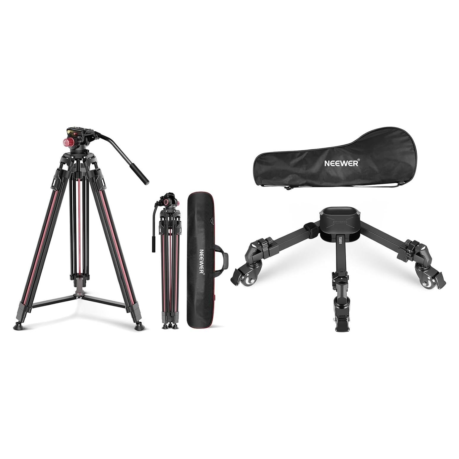 Trípode de Cámara Neewer 200cm con Dolly y Cabezal Fluido