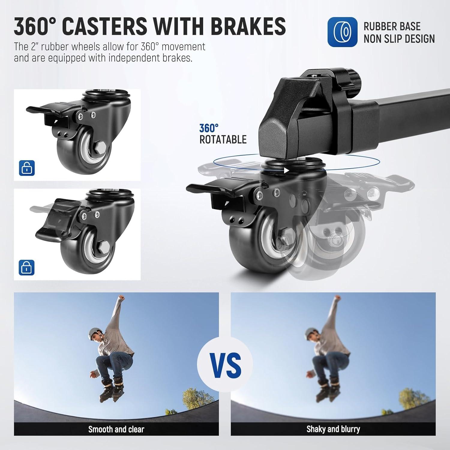 Trípode de Cámara Neewer 200cm con Dolly y Cabezal Fluido