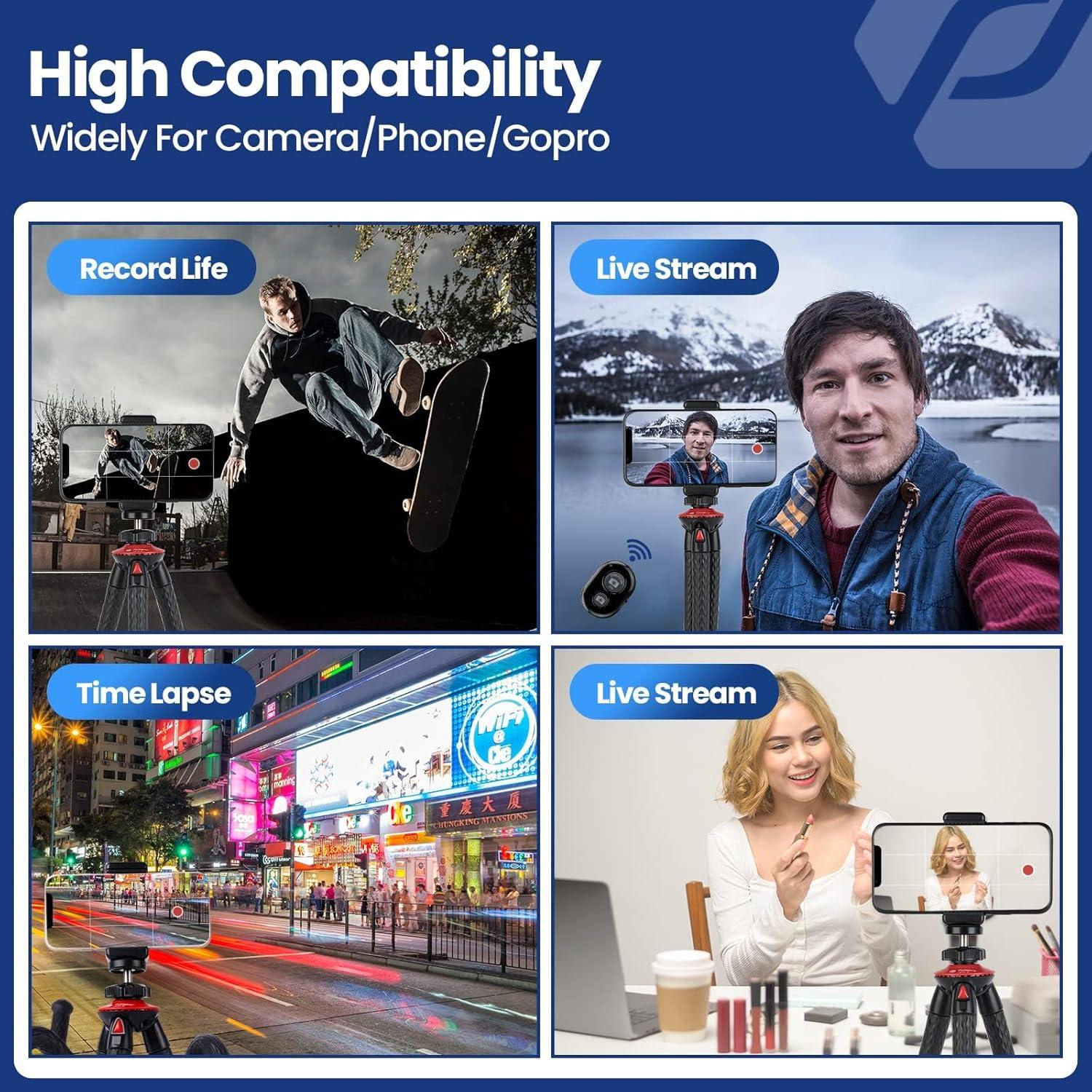 Trípode Flexible Fotopro UFO2 con Control Remoto y Adaptador