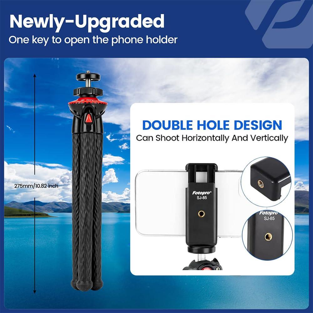 Trípode Flexible Fotopro UFO2 con Control Remoto y Adaptador