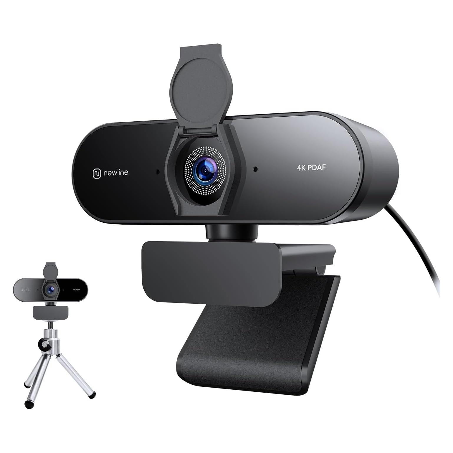 Cámara web 4K Newline NewEye 62 con trípode y micrófonos