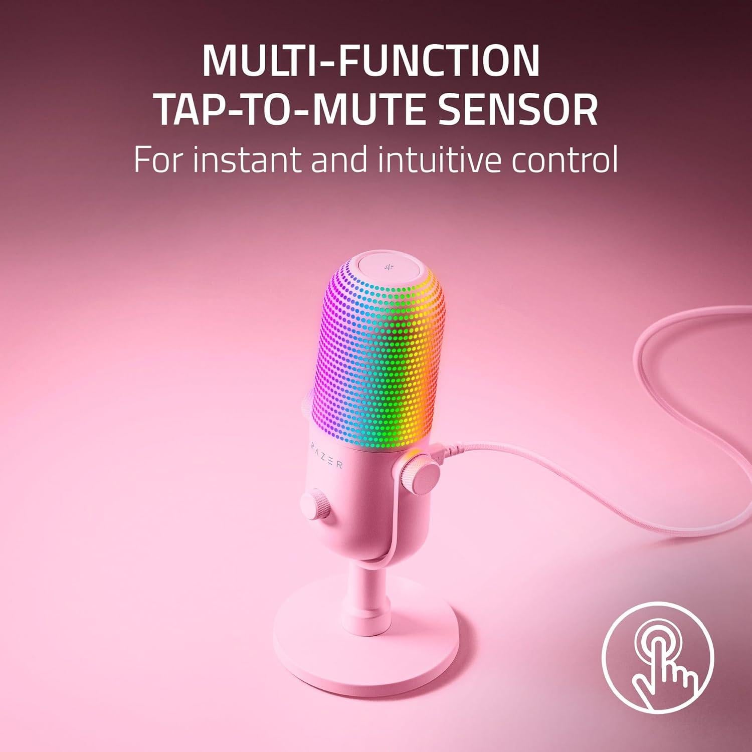 Micrófono USB Razer Seiren V3 Chroma Rosa Cuarzo - Streaming