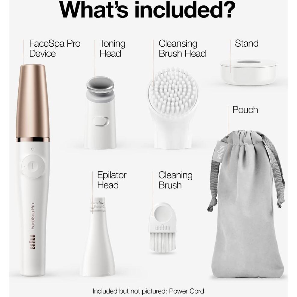 Epilador Facial Braun FaceSpa Pro 911 3 en 1 con Cepillo
