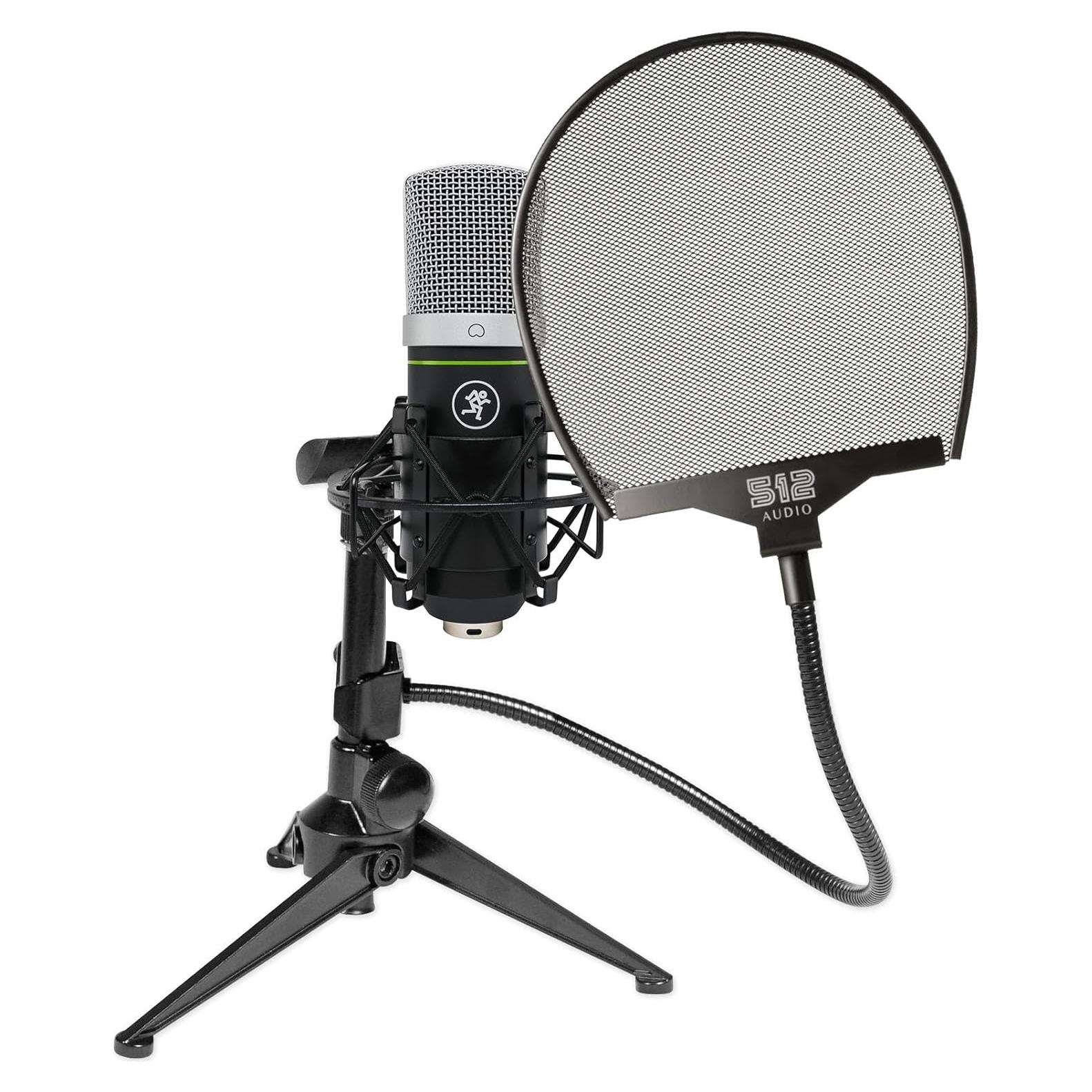 Paquete de Micrófono USB Mackie EM-91CU con Soporte y Filtro Pop