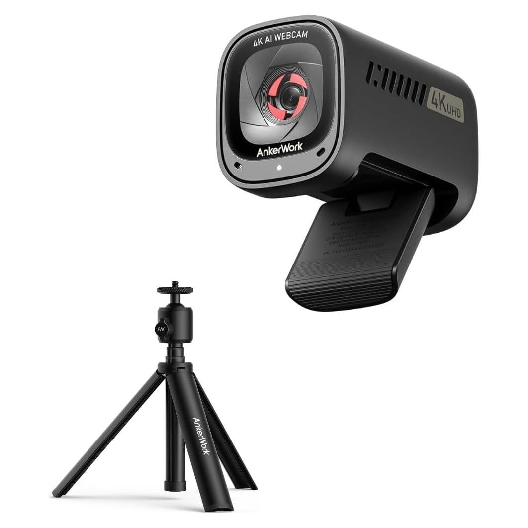 Webcam 4K AnkerWork C310 con Trípode Flexible 12MP