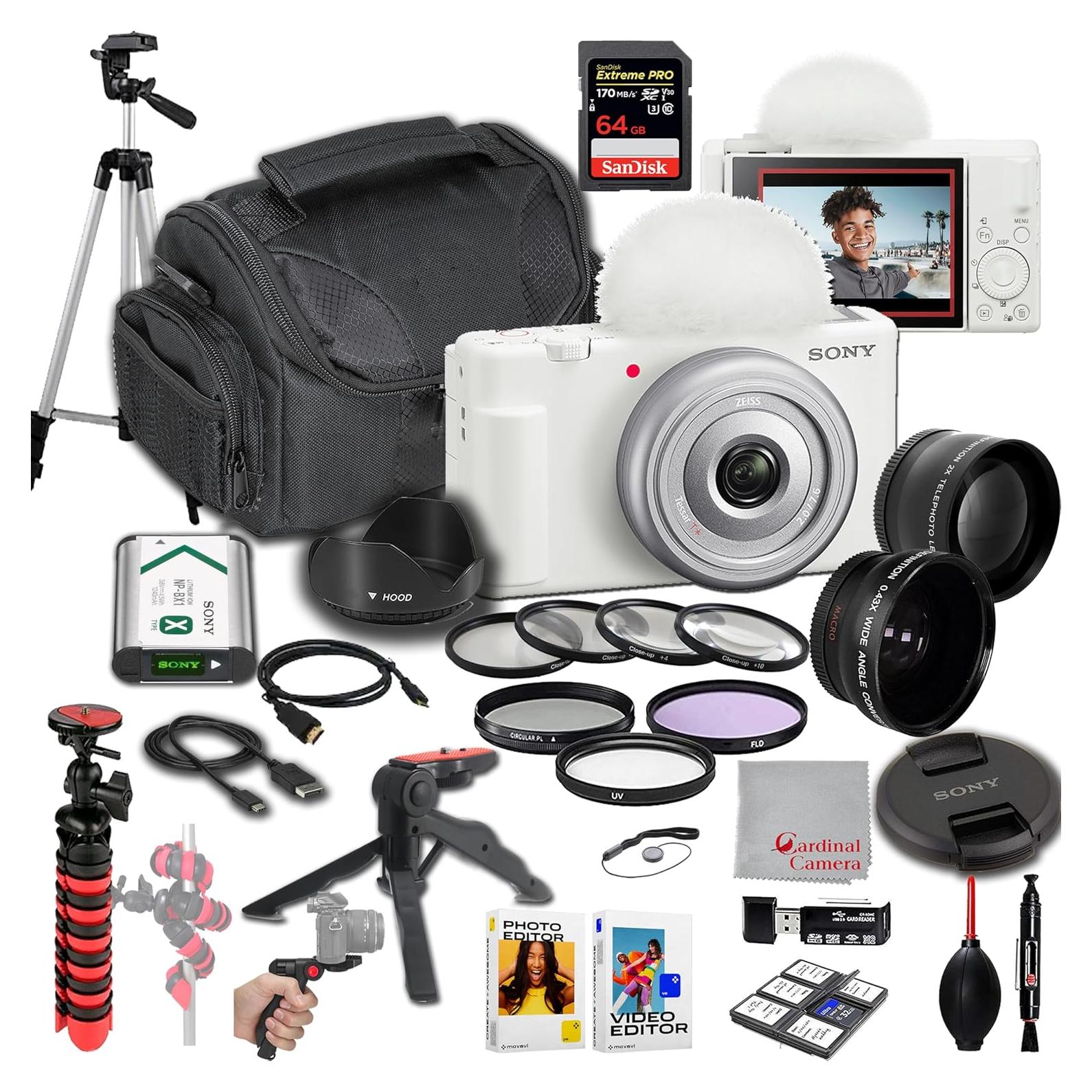 Cámara de Vlogging Sony ZV-1F Blanca 20.1MP 4K + 64GB Accesorios