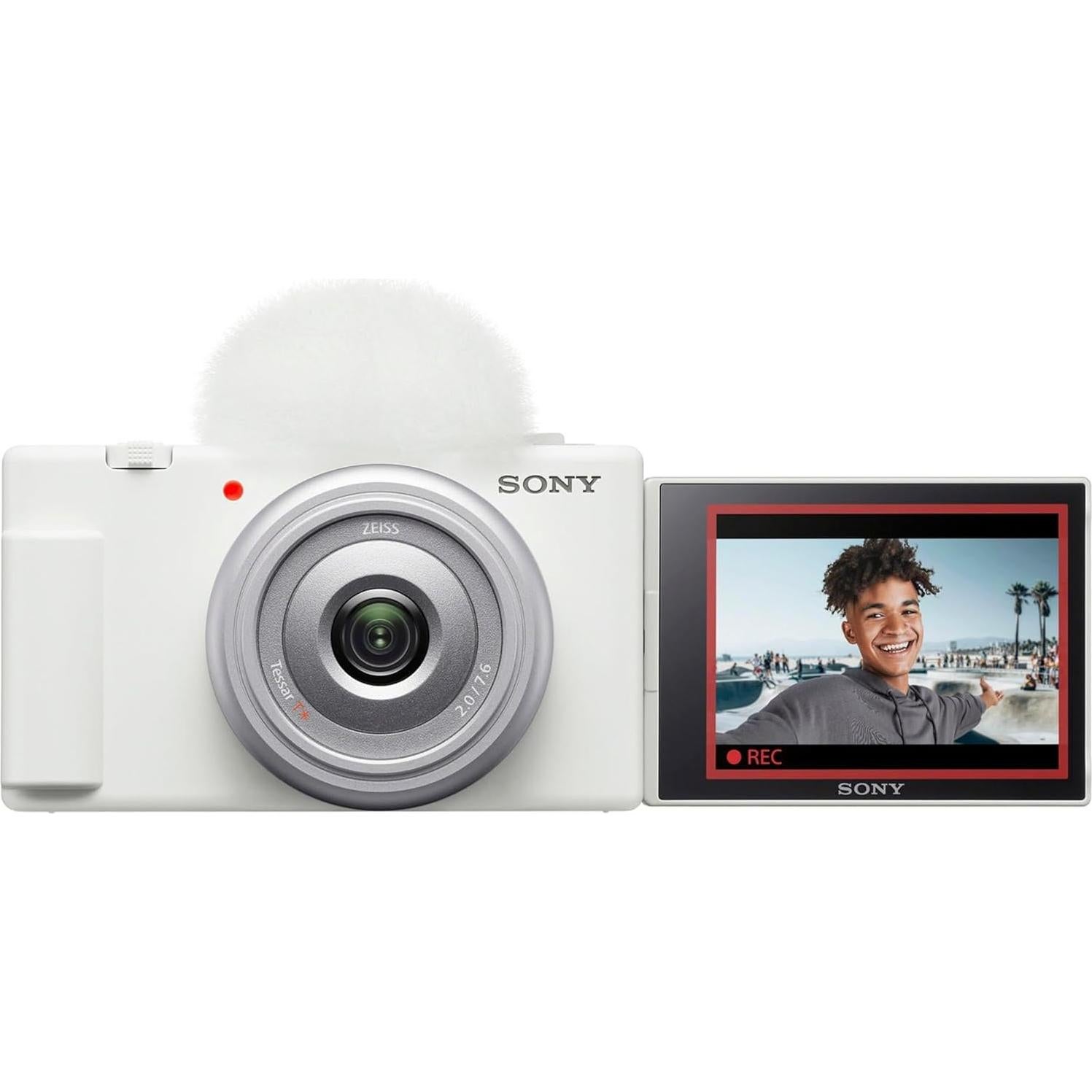 Cámara de Vlogging Sony ZV-1F Blanca 20.1MP 4K + 64GB Accesorios