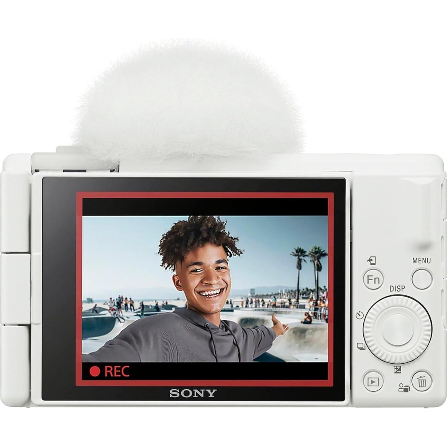 Cámara de Vlogging Sony ZV-1F Blanca 20.1MP 4K + 64GB Accesorios