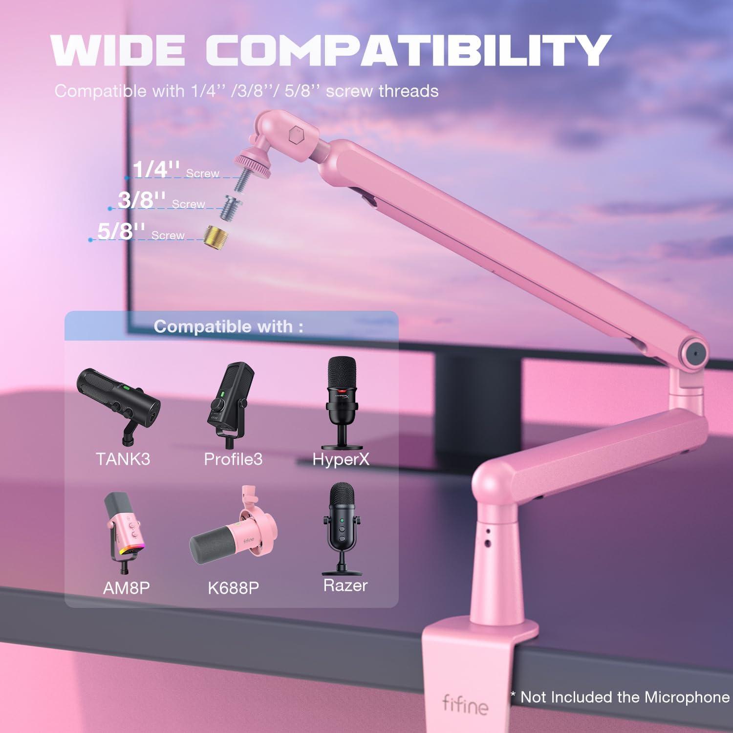 Micrófono USB FIFINE A8P con Soporte de Brazo y RGB