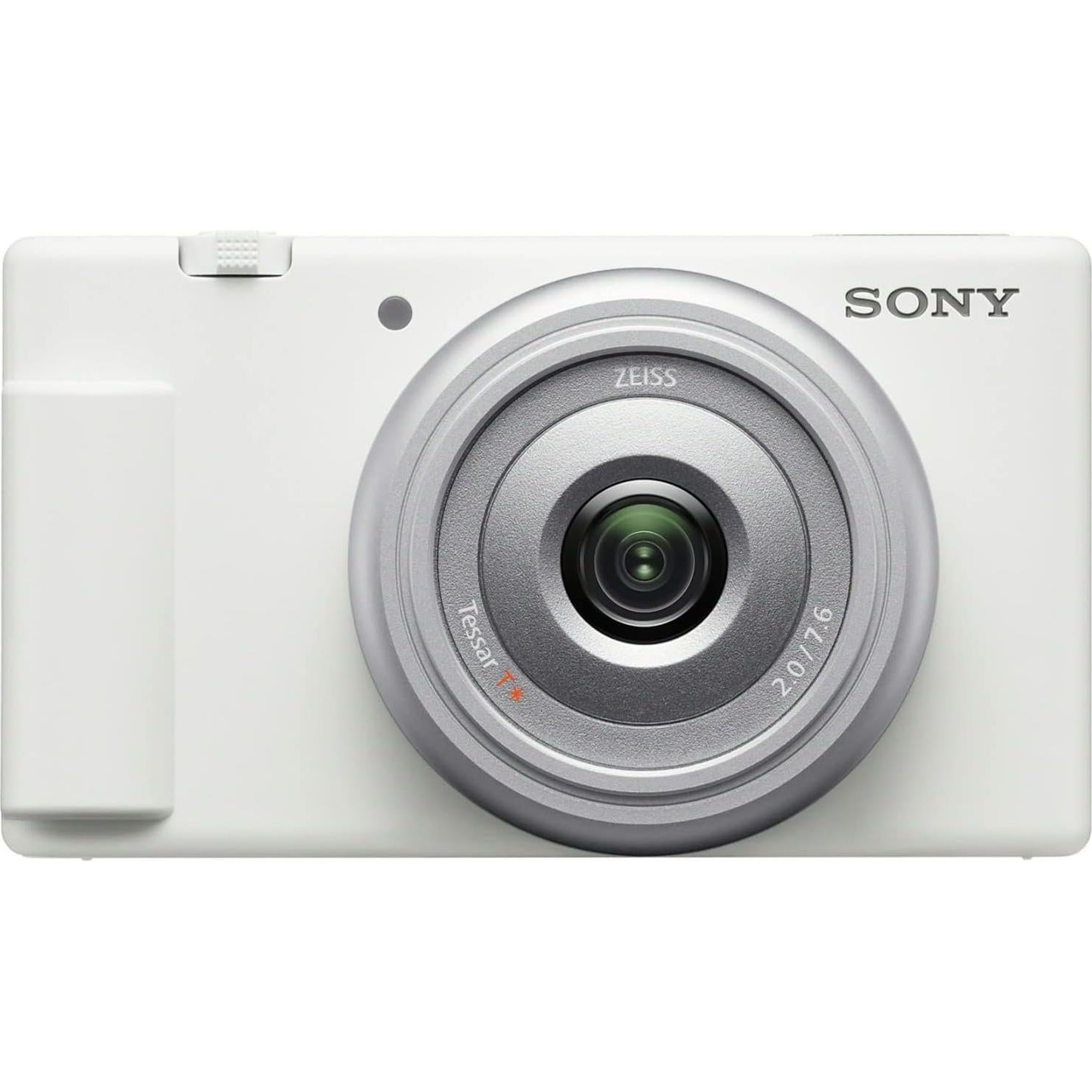 ZV-1F Vlogging Camera (White) Bundle with Pixel Advanced Accessories | sony zv 1f