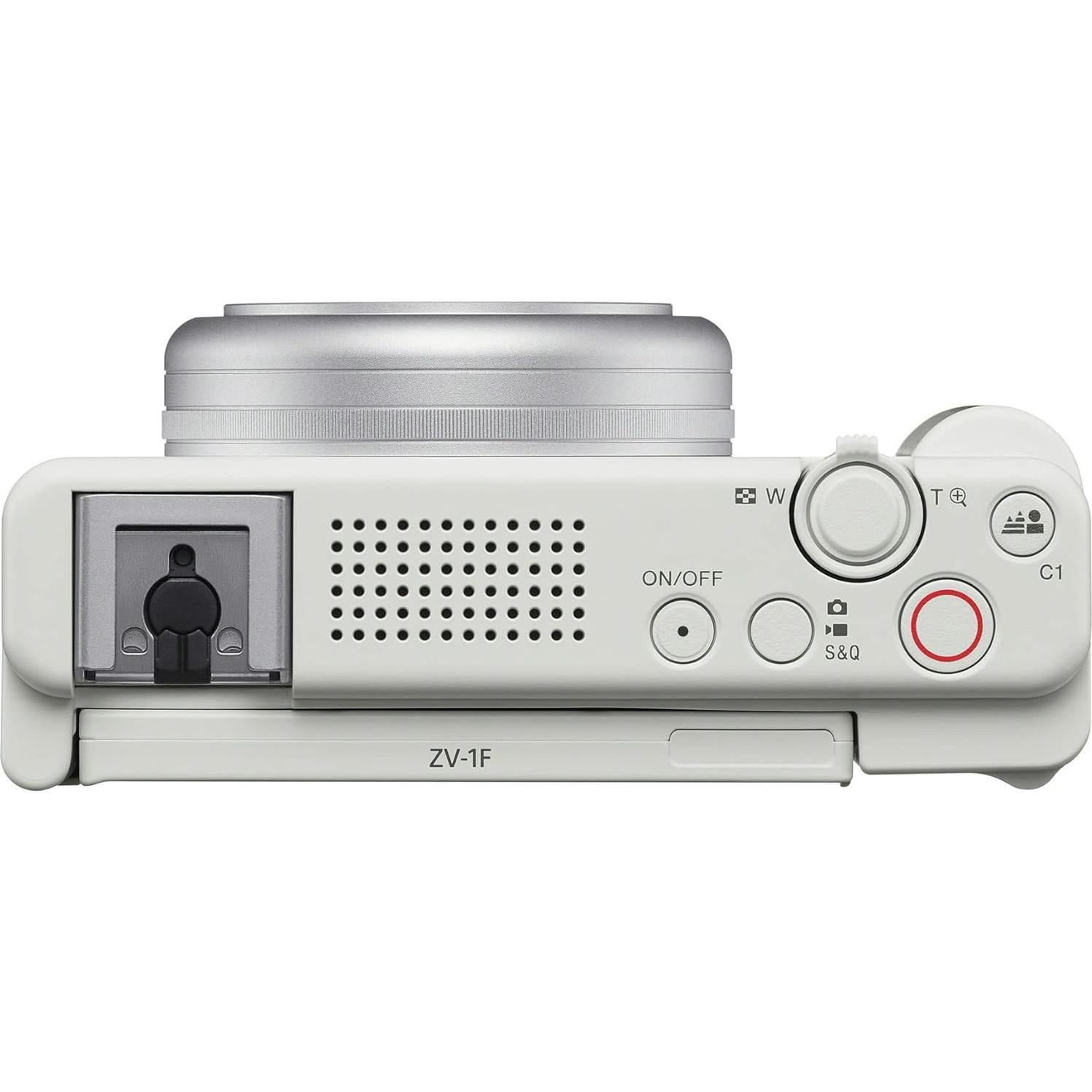 ZV-1F Vlogging Camera (White) Bundle with Pixel Advanced Accessories | sony zv 1f