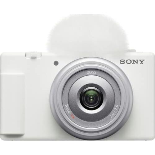 ZV-1F Vlogging Camera (White) with Advanced Accessory and Travel Bundle