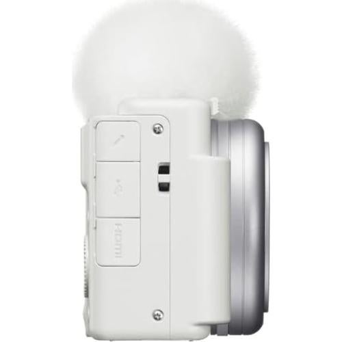 ZV-1F Vlogging Camera (White) with Advanced Accessory and Travel Bundle