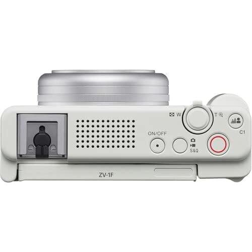 ZV-1F Vlogging Camera (White) with Advanced Accessory and Travel Bundle