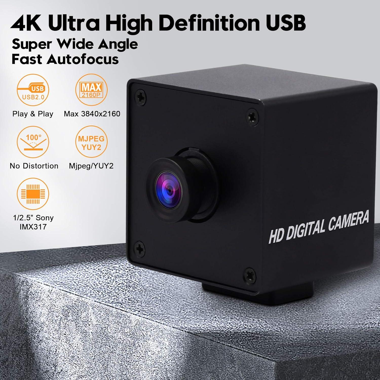 Cámara Web USB SVPRO 4K Ultra HD 30fps con Lente de 3.6mm