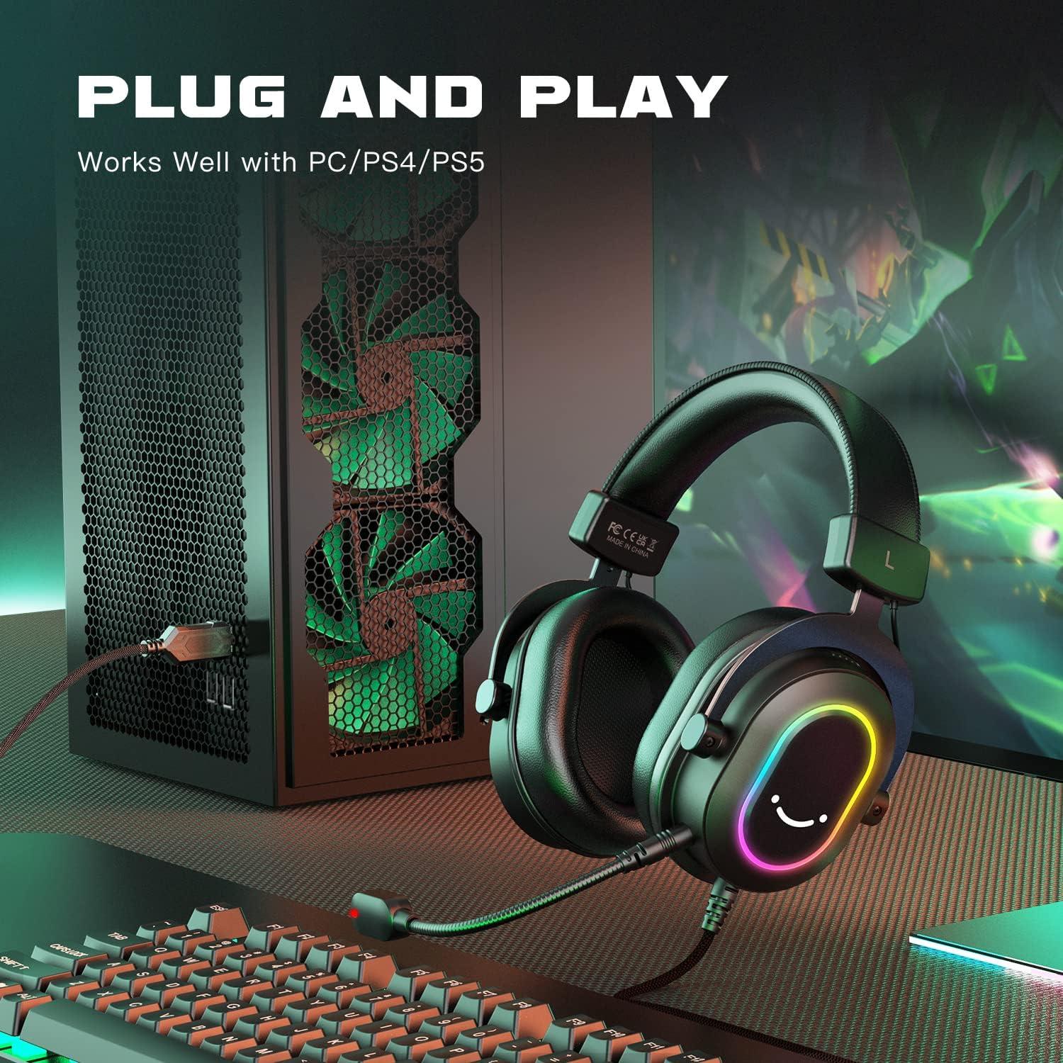Auriculares para Juegos FIFINE H6+H8 con Micrófono y RGB