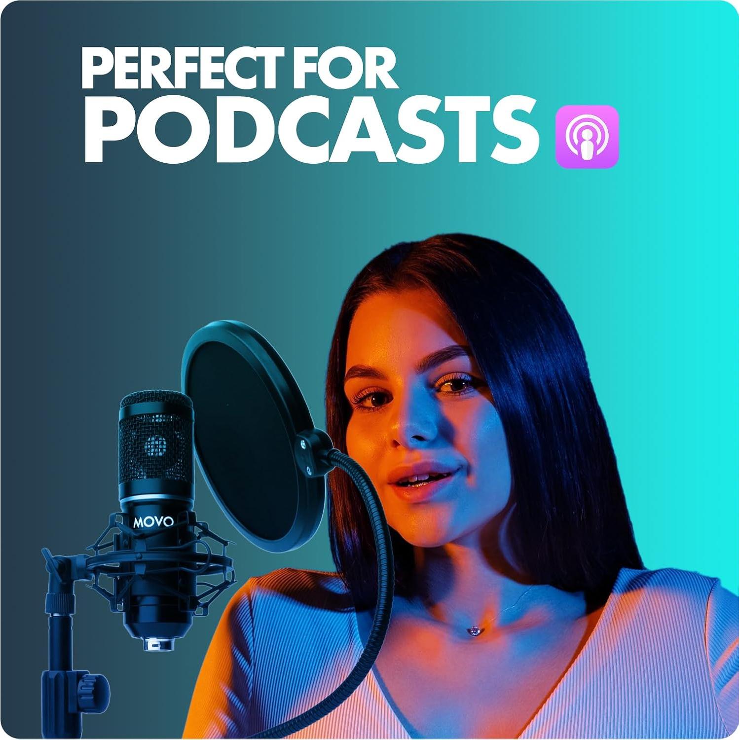 Kit de Podcast Movo PodPak2T - 2 Micrófonos Cardioides + Accesorios