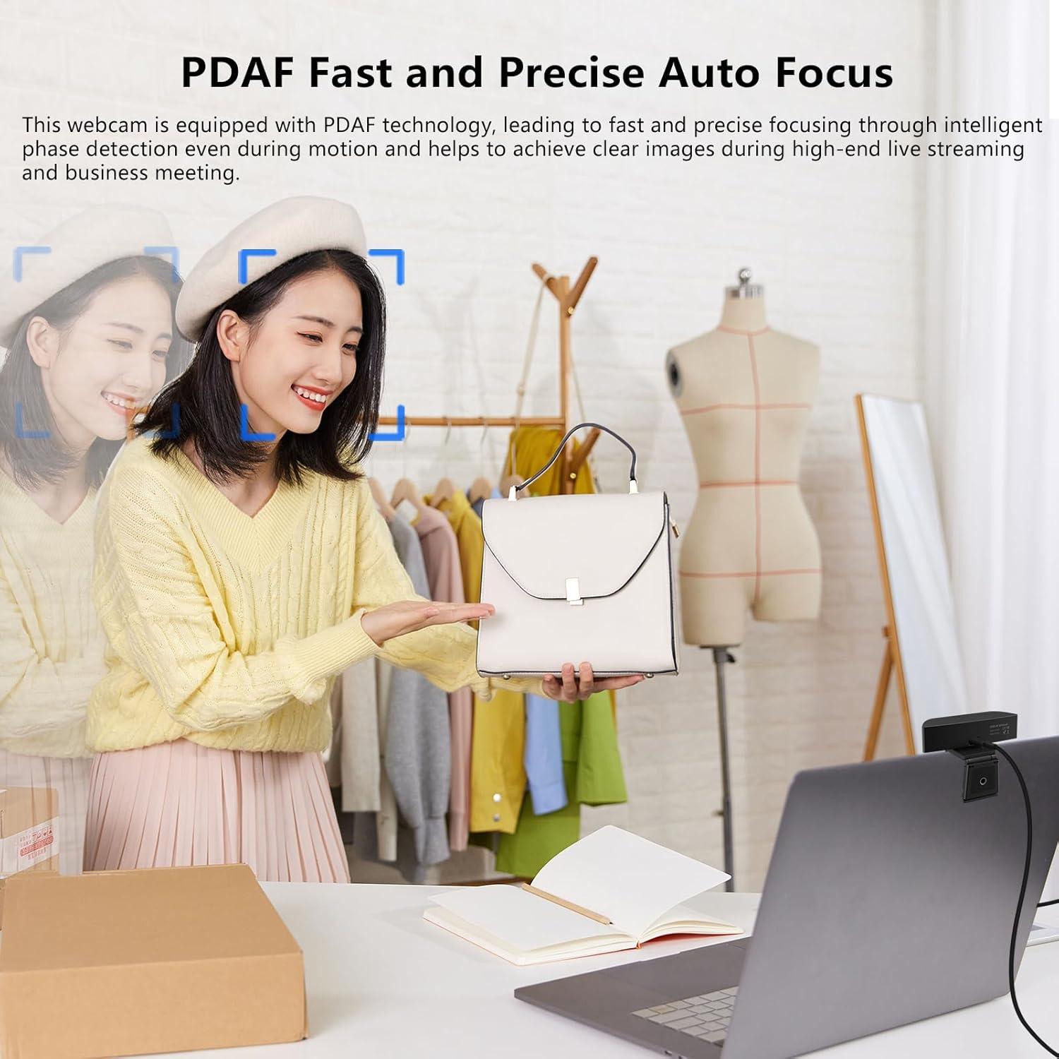 Cámara Web 4K MOERTEK MT938 Pro con Micrófonos Dual y PDAF