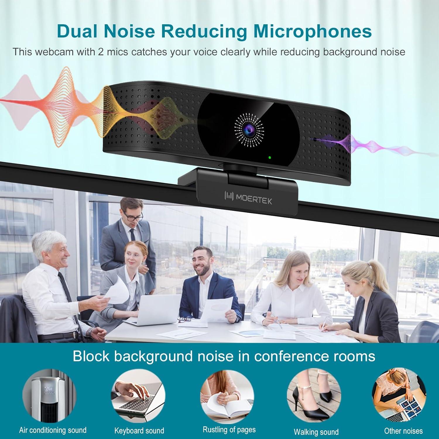 Cámara Web 4K MOERTEK MT938 Pro con Micrófonos Dual y PDAF