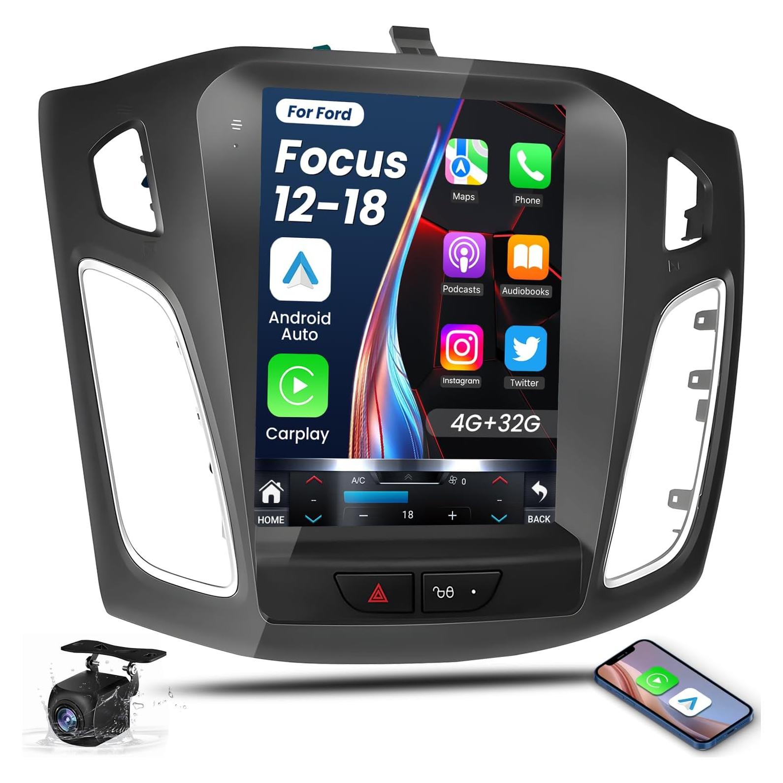 Estéreo de Coche Android 13 Fortdows 10.4" 4GB+32GB para Ford Focus 2012-2018