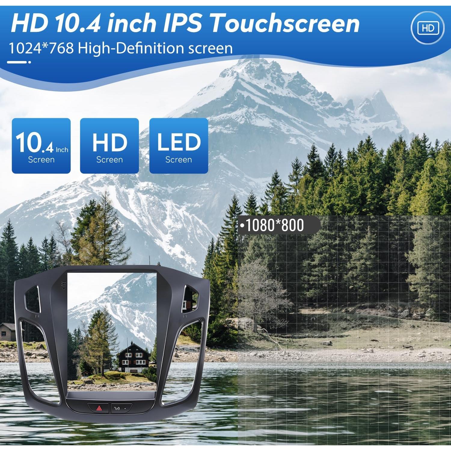 Estéreo de Coche Android 13 Fortdows 10.4" 4GB+32GB para Ford Focus 2012-2018