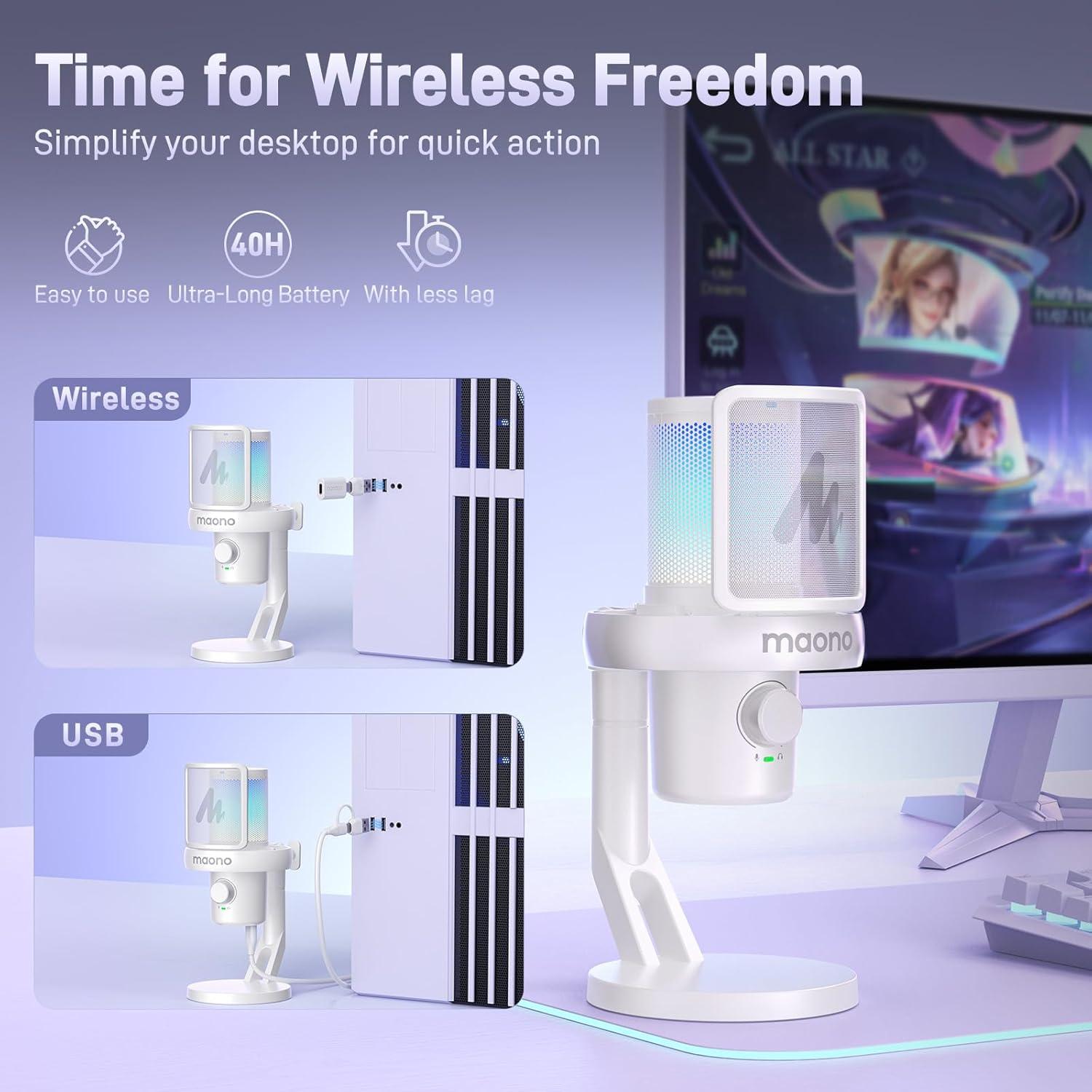 Micrófono Inalámbrico Maono DM40 USB con Cancelación de Ruido